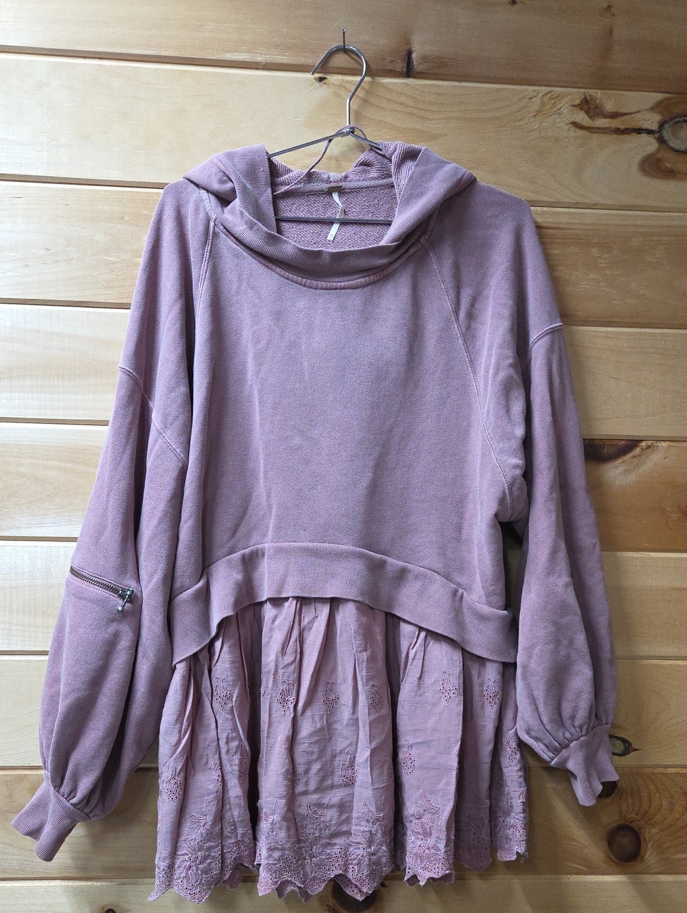 Free People Sweet Streets Eyelet Ruffle Hoodie